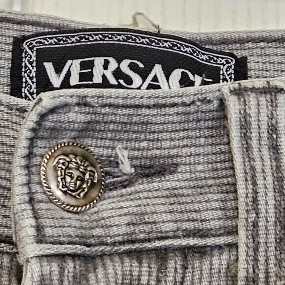 Vintage Versace Jeans Couture High-Waist Corduroy Flared Trousers - Iconic Medus - Picture 4 of 16